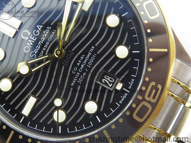 1103 MultiPurpose 2018 Seamaster Diver 300M SS YG VSF 1:1 Best Edition YG Bezel Black Dial on SS YG Bracelet A 7937